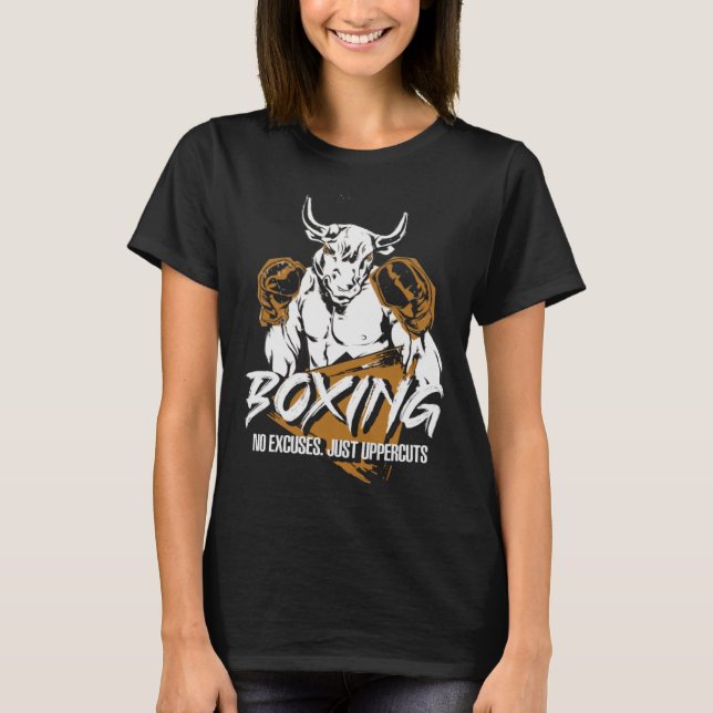Boxing no cucusonly Uppercuts MMA Fight Bull T Shirt (Framsida)