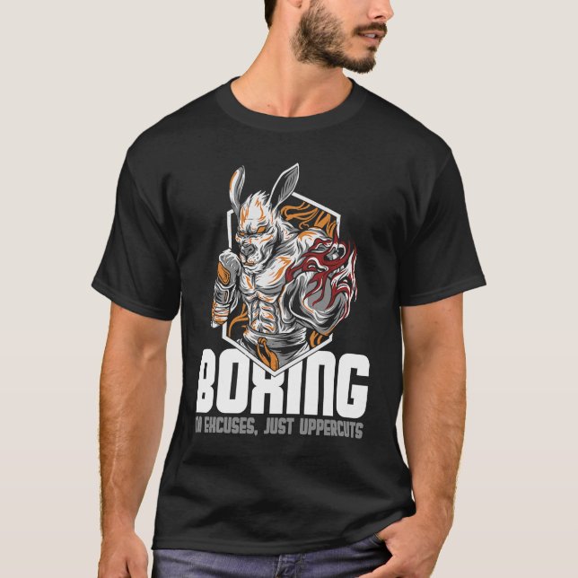 Boxing No Excusonly Uppercuts Kangaroo Boxer T Shirt (Framsida)
