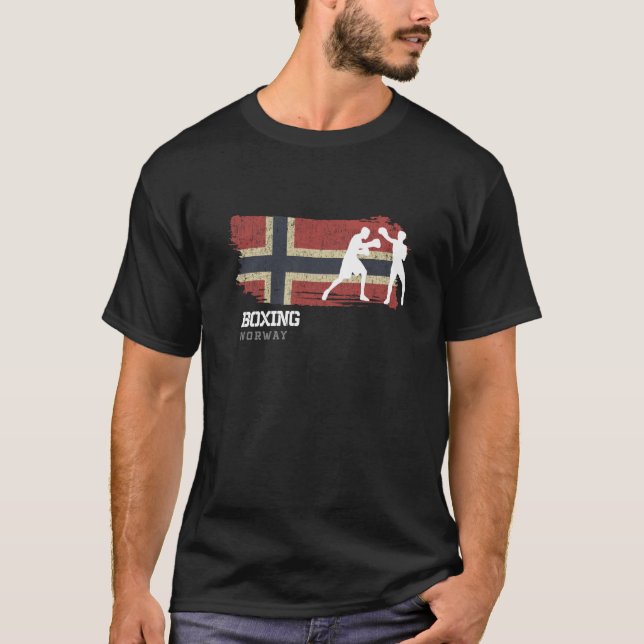 Boxing Norge Combat Sports Fighter Boxing 1 T Shirt (Framsida)