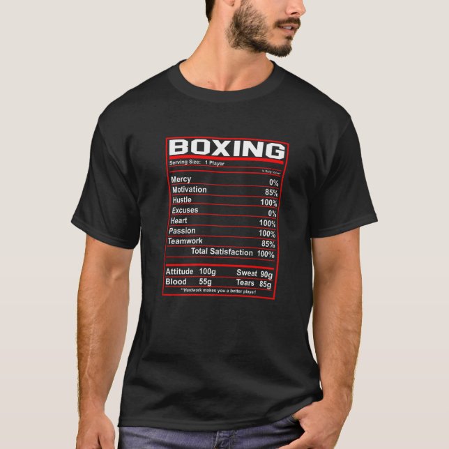Boxing Nutrition Facts Boxer T Shirt (Framsida)