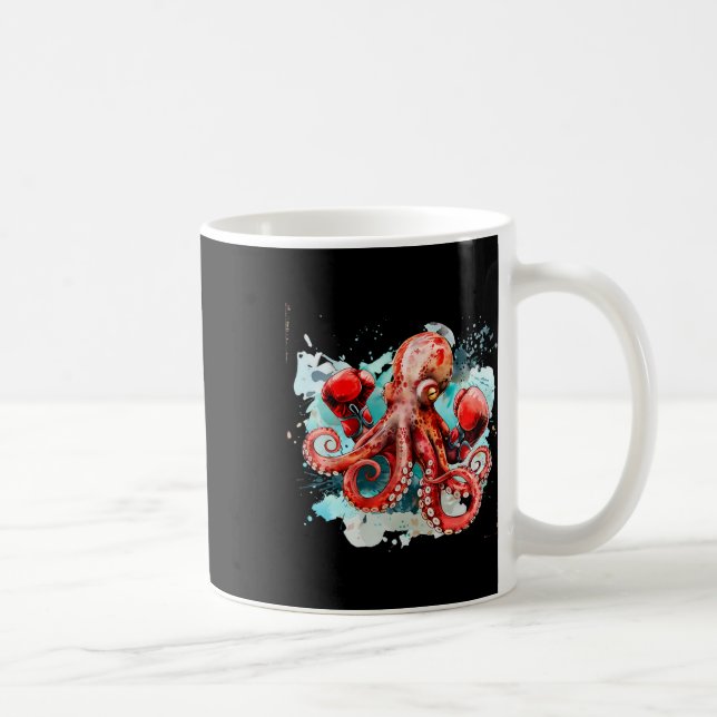 Boxing Octopus Älskare Ocean Sea CreatBoxer Kick Kaffemugg (Höger)