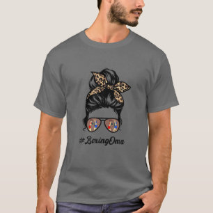 Boxing Oma Messy Hair Bun Leopard Women Mor D T Shirt