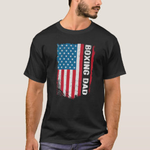 Boxing Pappa America US Flagga Patriot Vintage T Shirt