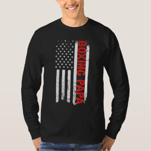 Boxing Pappa Amerikanska Manarna Flagga Fars dag T Shirt