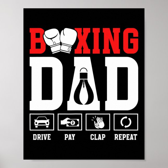 Boxing Pappa Drive Betalar Clap Boxing Far Poster (Framsidan)