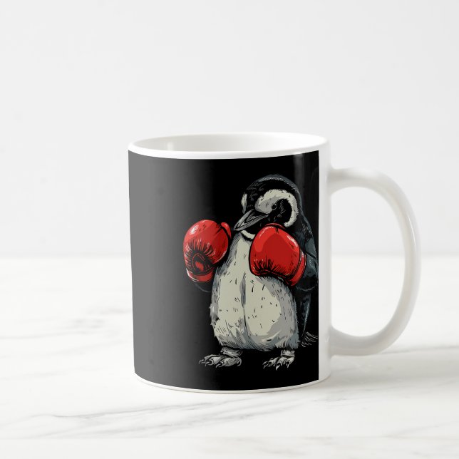 Boxing Penguin With Boxing Gloves Kickboxing Funny Kaffemugg (Höger)