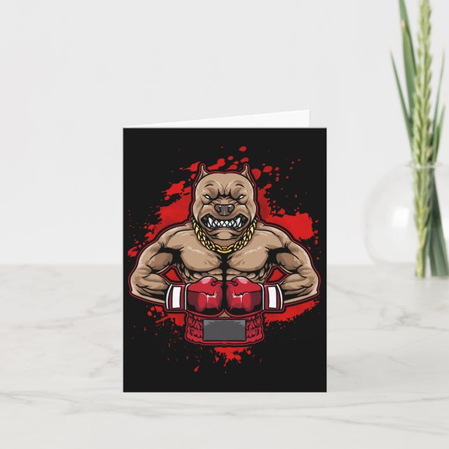 Boxing Pit Bull Kärlek Pitbulls Workout Hund Anima Kort (Framsida)