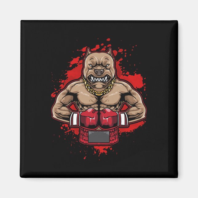 Boxing Pit Bull Kärlek Pitbulls Workout Hund Anima Magnet (Framsidan)