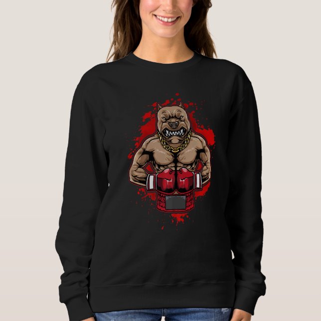 Boxing Pit Bull Kärlek Pitbulls Workout Hund Anima T Shirt (Framsida)