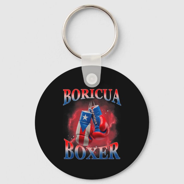 Boxing Puerto Rico Boricua Boxer Puerto Rican  Nyckelring (Framsida)