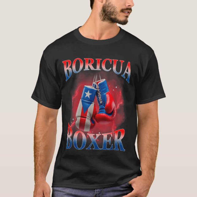Boxing Puerto Rico Boricua Boxer Puerto Rican  T Shirt (Framsida)