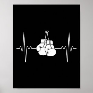 Boxing-pulsslagrad linje Slår design 1 Poster