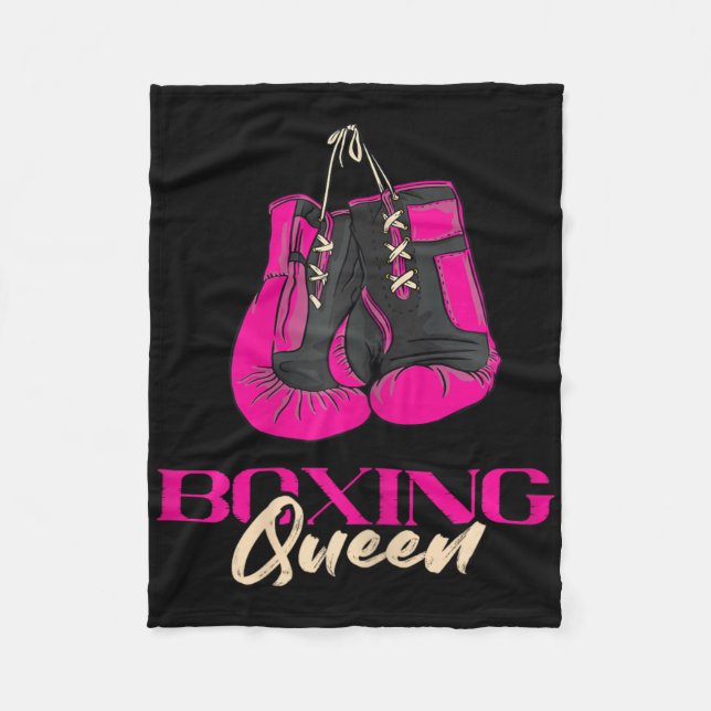 Boxing Queen Kickboxer Kickboxing Boxing Gves Bo Fleecefilt (Framsidan)