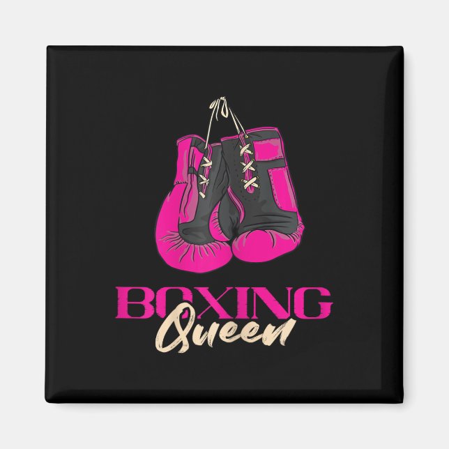 Boxing Queen Kickboxer Kickboxing Boxing Gves Bo Magnet (Framsidan)