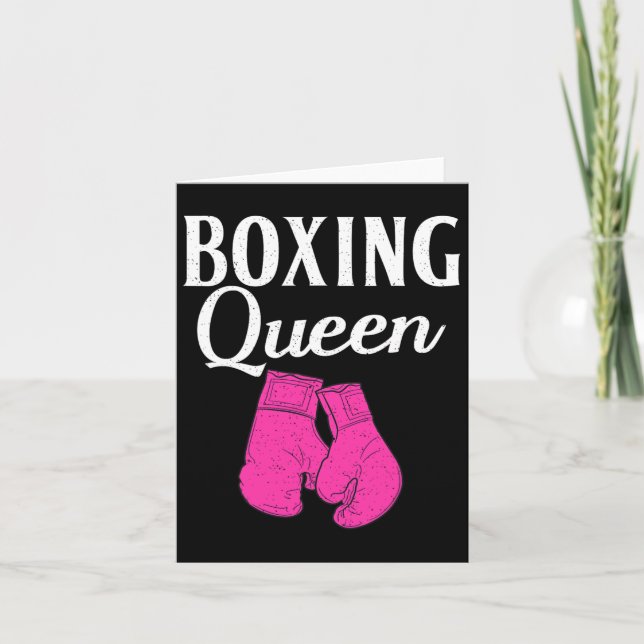 Boxing Queen Sport Fighting Boxer Kort (Framsida)