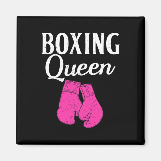 Boxing Queen Sport Fighting Boxer Magnet (Framsidan)