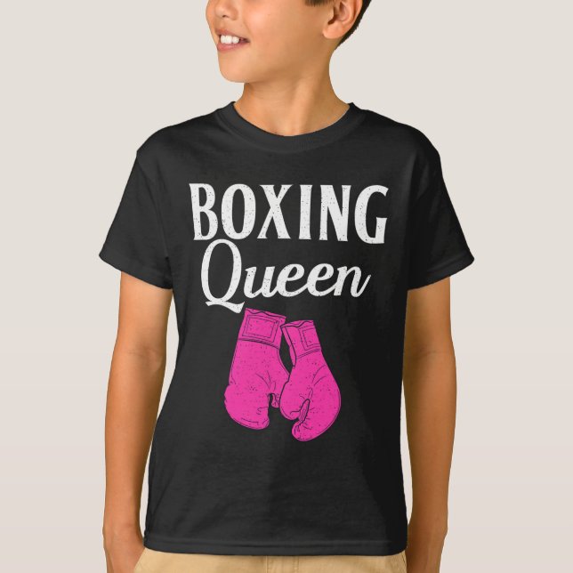 Boxing Queen Sport Fighting Boxer T Shirt (Framsida)