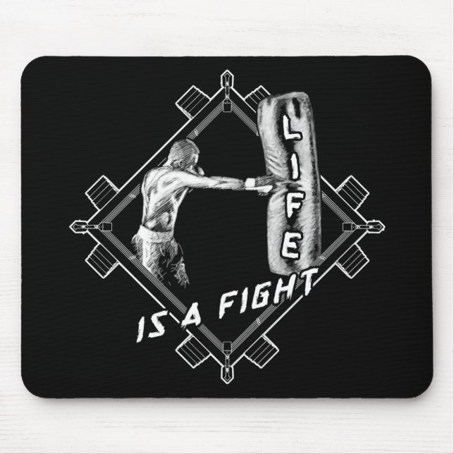 Boxing Quote Life är en kamp Musmatta (Framsidan)
