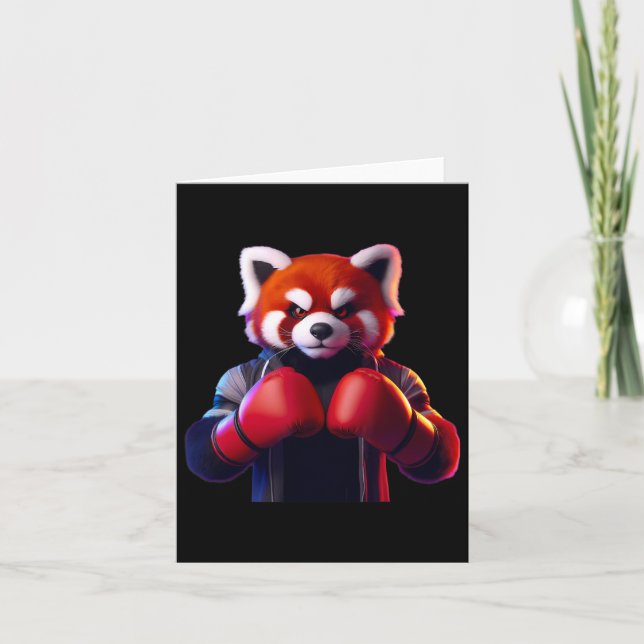 Boxing Red Panda Boxer Kickboxer Mma Fighter Comba Kort (Framsida)