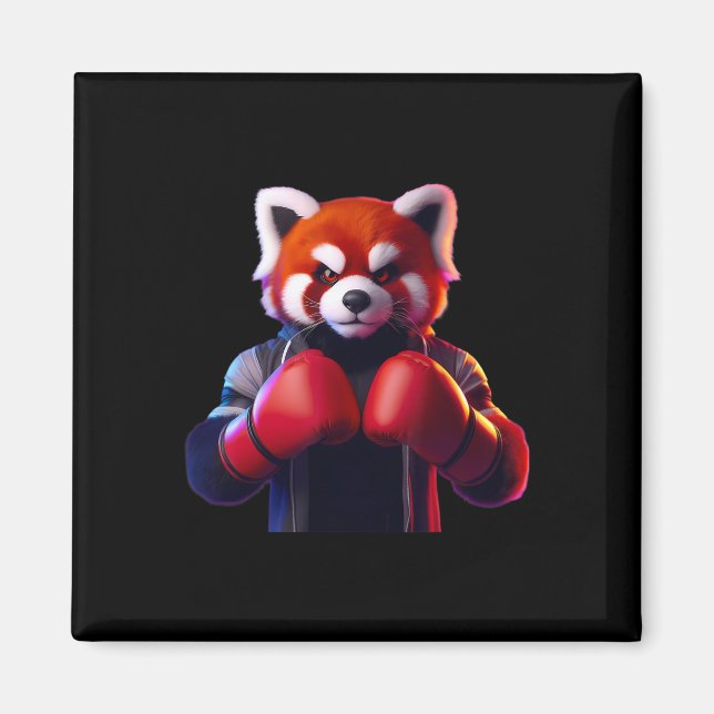 Boxing Red Panda Boxer Kickboxer Mma Fighter Comba Magnet (Framsidan)