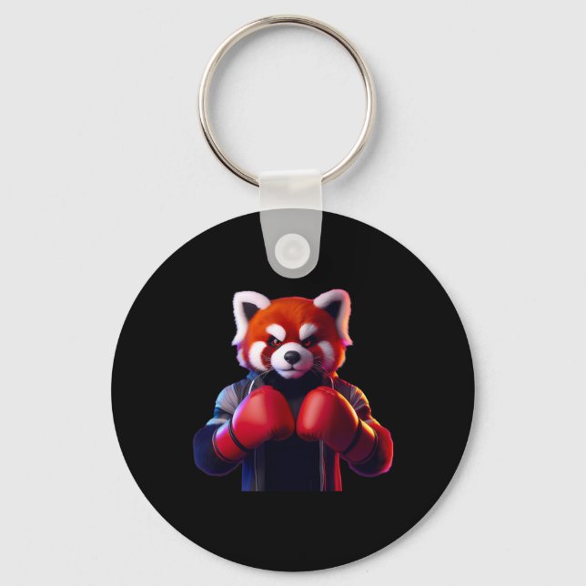 Boxing Red Panda Boxer Kickboxer Mma Fighter Comba Nyckelring (Framsida)