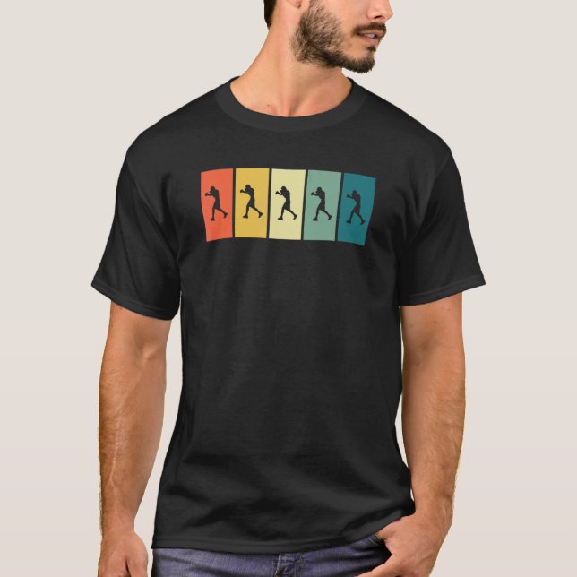 Boxing Retro Sunset Boxing T Shirt (Framsida)
