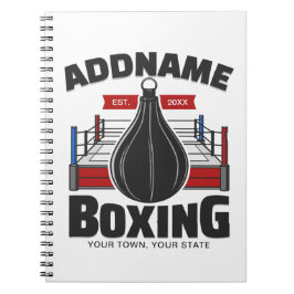 Boxing Ring ADD NAMN Boxer Gym Speed Bag Anteckningsbok