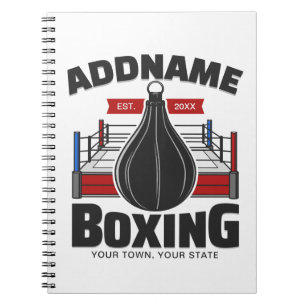 Boxing Ring ADD NAMN Boxer Gym Speed Bag Anteckningsbok
