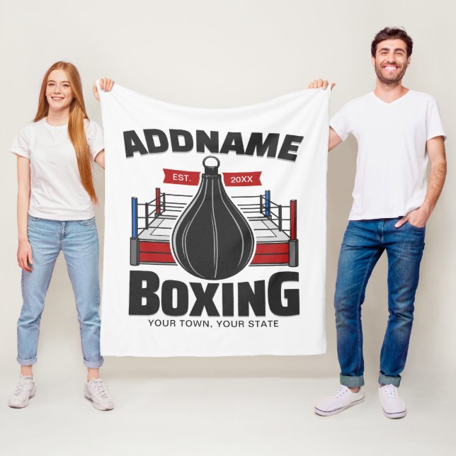 Boxing Ring ADD NAMN Boxer Gym Speed Bag Fleecefilt (På plats)