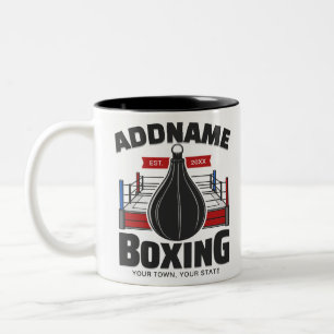 Boxing Ring ADD NAMN Boxer Gym Speed Bag Två-Tonad Mugg
