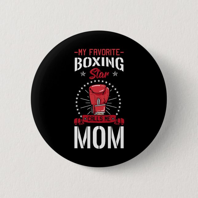 Boxing Ring Boxer Handskar Mamma Coach Mors dag Knapp (Framsida)