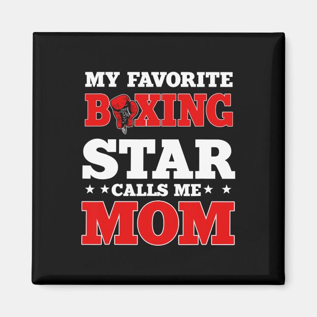 Boxing Ring Handskar Boxer Mamma Coach Mors dag Magnet (Framsidan)