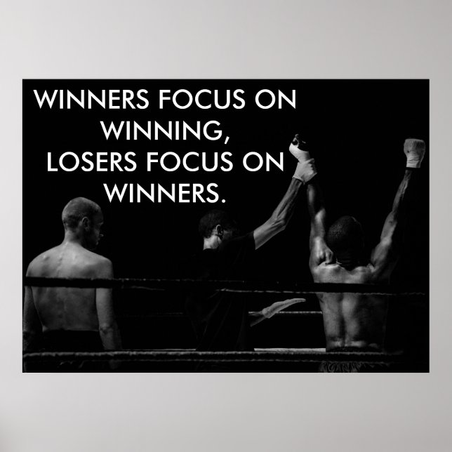 Boxing Ring Motivational Winning Quote Poster (Framsidan)