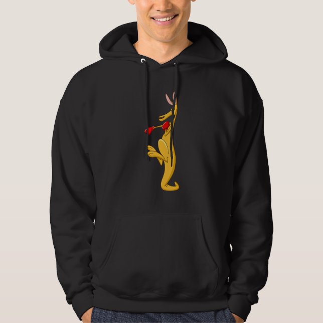 Boxing Roger Humor Sport Kangaroo Hoodie (Framsida)