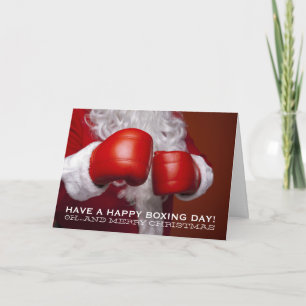 Boxing Santa, Hälsning, jul Kort