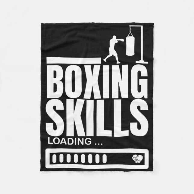 Boxing Skills Loading Funny Boxer Fleecefilt (Framsidan)