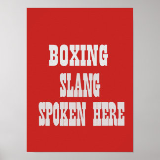 Boxing slang poster