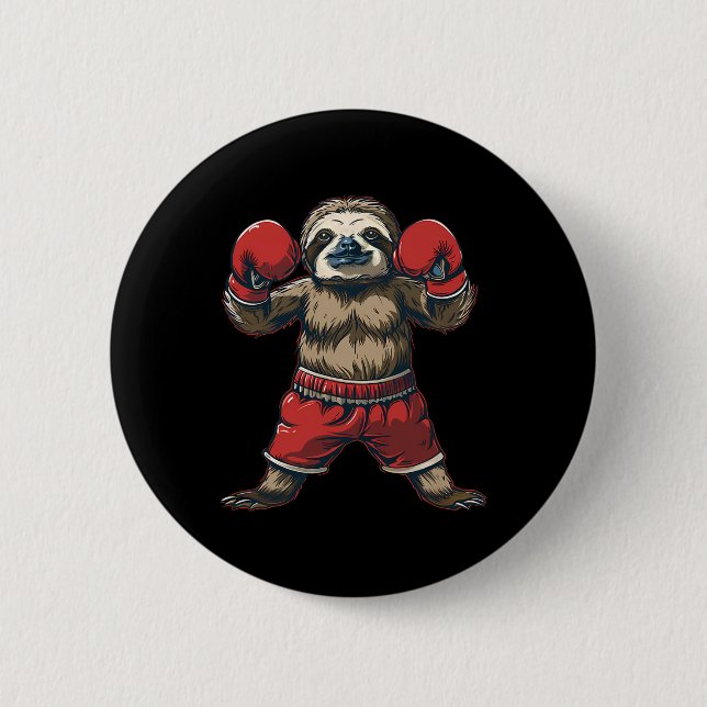 Boxing Sloth Älskare Boxing Handskar Kickboxing Fu Knapp (Framsida)