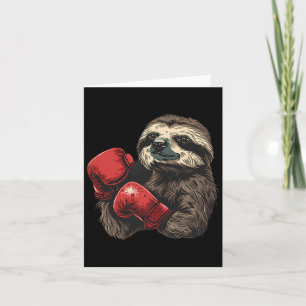 Boxing Sloth Älskare Boxing Handskar Kickboxing Fu Kort
