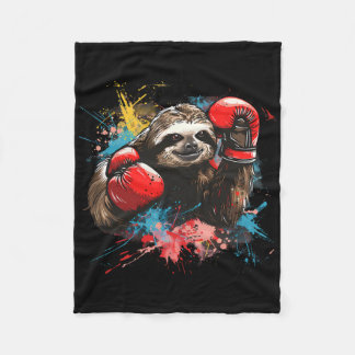 Boxing Sloth Lover Boxing Gloves Kickboxing Funny  Fleecefilt