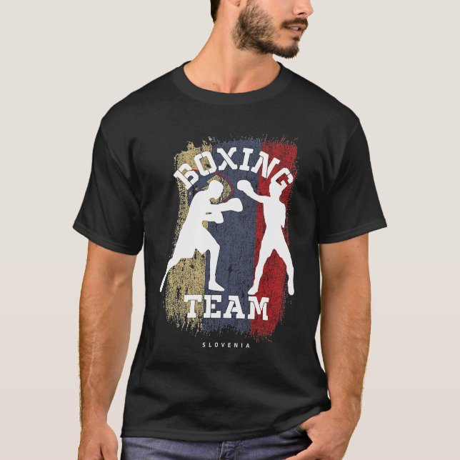 Boxing Slovenia Combat Sports Fighter Boxing T Shirt (Framsida)