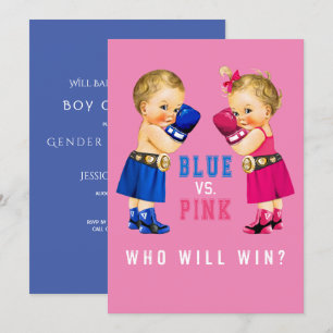 Boxing Spädbarn Gender Reveal Party Inbjudningar