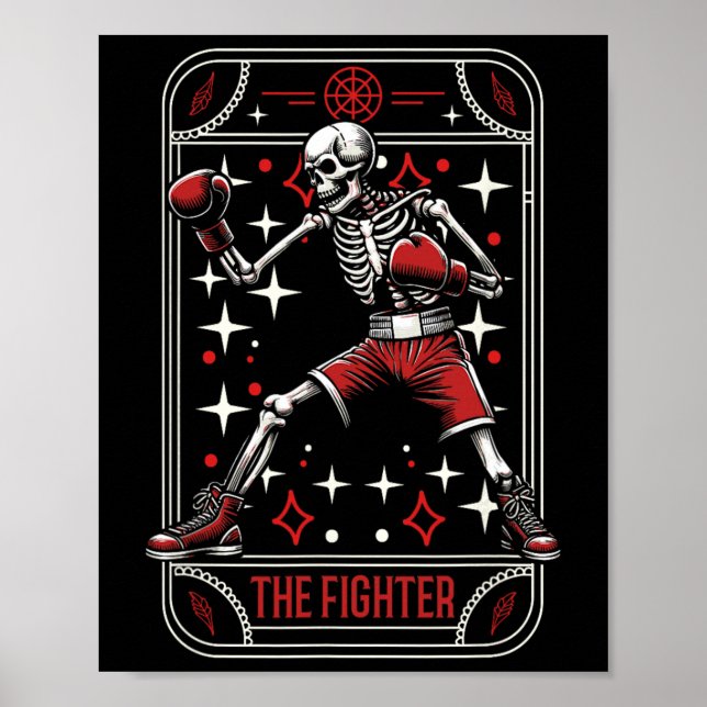 Boxing Sparring - Handskar Fighter Boxer Skeleton  Poster (Framsidan)