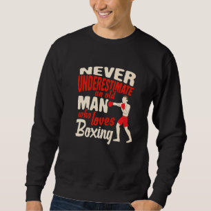 Boxing Sport Gamle Man Vem Kärlek Boxing? Lång Ärmad Tröja