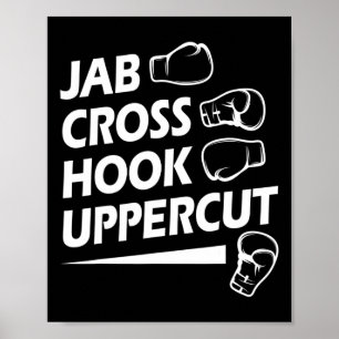 Boxing Sport Jab Kor Krok Uppercut Boxer Birthda Poster