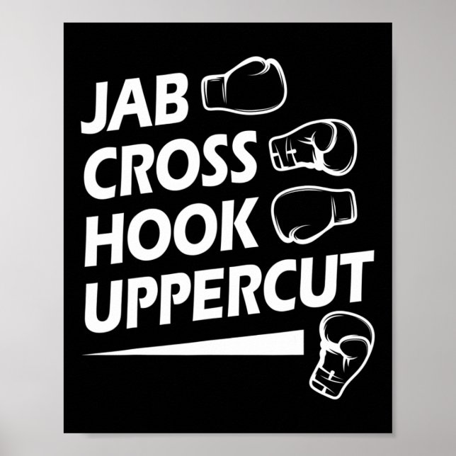 Boxing Sport Jab Kor Krok Uppercut Boxer Birthda Poster (Framsidan)