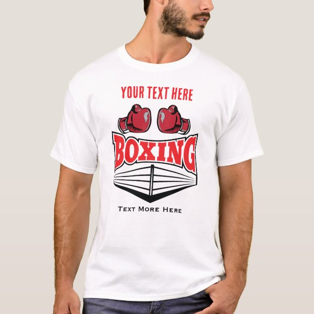 Boxing Sport Power and Fighting Design T Shirt (Framsida)