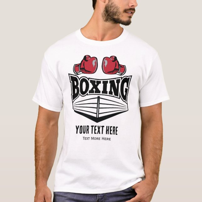 Boxing Sport Power and Fighting Design T Shirt (Framsida)