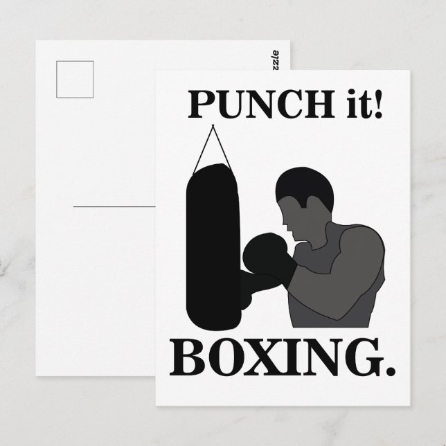 Boxing Sport Slår den Boxing Vykort (Fram/baksida)