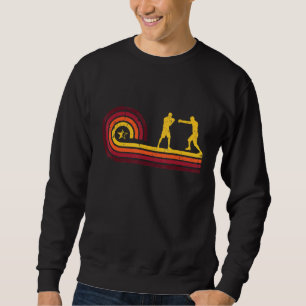 Boxing Sports Fighter Boxer Retro Aesthetic Stil Lång Ärmad Tröja
